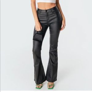 Faux leather flare pants!